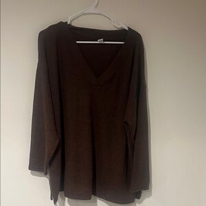 Old Navy Dark Brown V-Neck Long Sleeve Top
